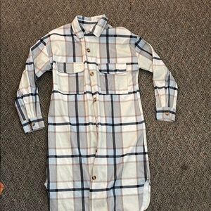 Plaid Button-Up Shirt Dress